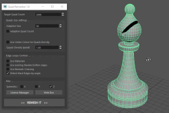 四边形网格模型重拓扑插件Exoside QuadRemesher 1.0.1 Maya 2018-2022