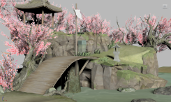 美麗的桃花島人間仙境3DMAX場景模型