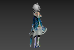 性感的卷發女性角色3dmax模型