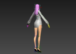 大胸性感長腿美女3DMAX角色模型