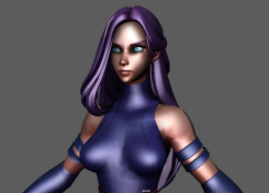 精品超酷的紫色長發美女戰士Maya角色模型Psylocke.zip