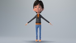 卡通帥氣的小男孩角色FBX模型