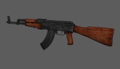 AK47沖鋒槍機槍Maya模型 有貼圖綁定