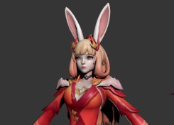 游戲女性角色公孫離3DMAX模型 有蒙皮貼圖