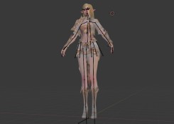 超級大白腿大胸美女角色Blender模型