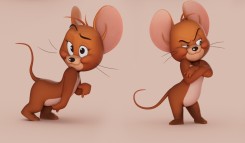 貓和老鼠動畫經典角色jerry老鼠maya模型帶綁定和貼圖，請使用maya2023打開