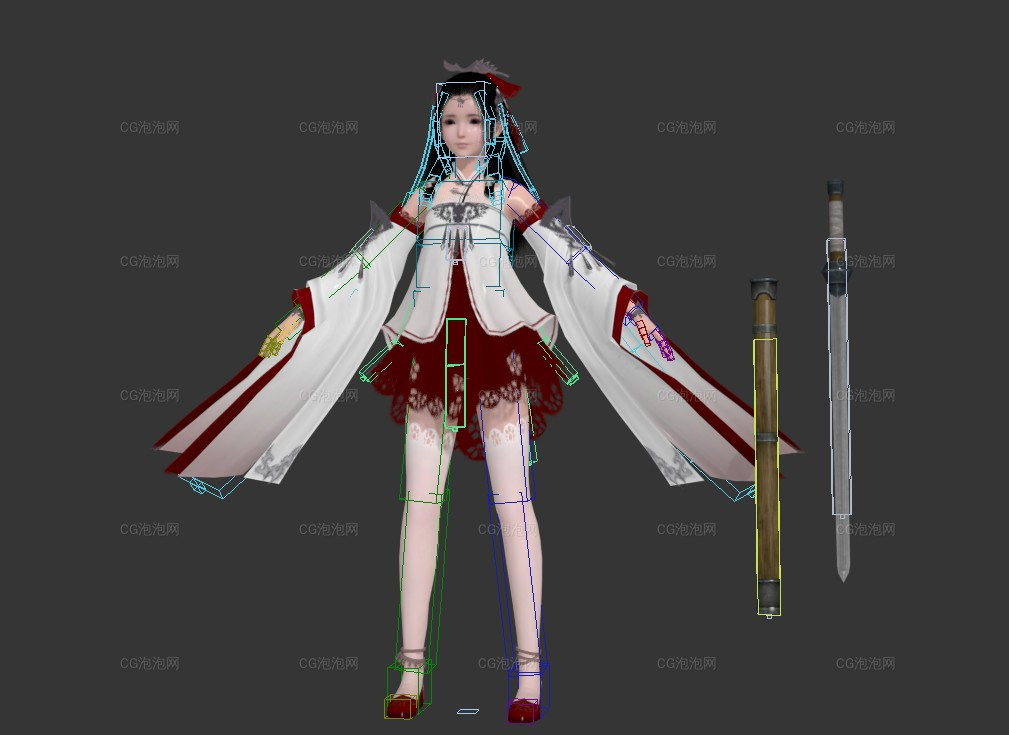 天涯明月刀蘿莉美少女角色3dmax模型