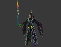 古代游戲角色長槍男性3dmax模型