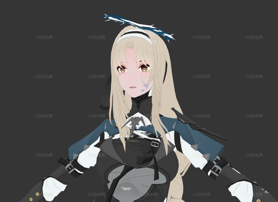 可愛的二次元萌妹子3DMAX游戲角色人物模型