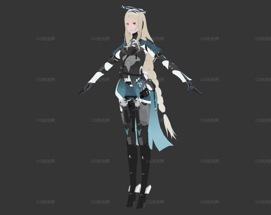 可愛的二次元萌妹子3DMAX游戲角色人物模型