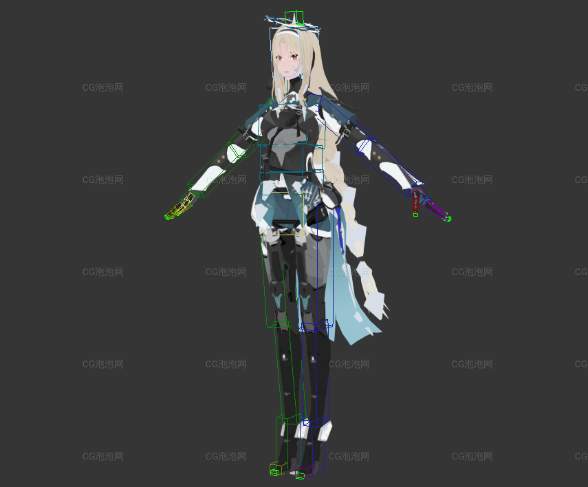 可愛的二次元萌妹子3DMAX游戲角色人物模型