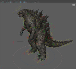 超写实的恐龙站立怪兽Maya模型Godzilla