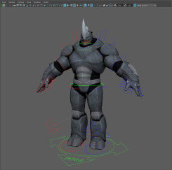 半兽人怪物犀牛人角色Maya绑定Rhino Rigged