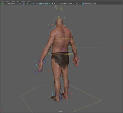 強(qiáng)壯的光頭男人Maya模型綁定貼圖全有 Troll rig