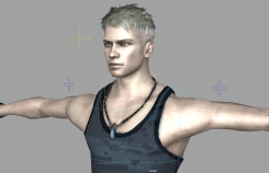 旦丁帥氣背心男人Maya角色3d模型 綁定貼圖都有