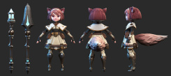 獸娘卡通小女孩游戲角色3dmax模型下載