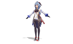 原神游戲角色甘雨MMD模型PMX下載
