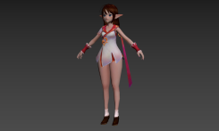大腿很肥的女生角色3DMAX有貼圖綁定模型
