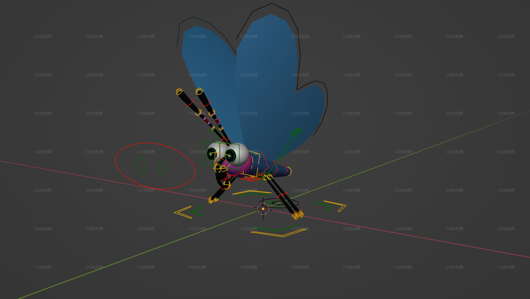 butterfly卡通蝴蝶Blender model模型下載down