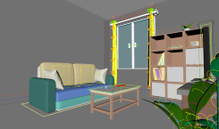 卡通客廳場景Maya模型 帶超多控制器綁定Maya model of living room scene