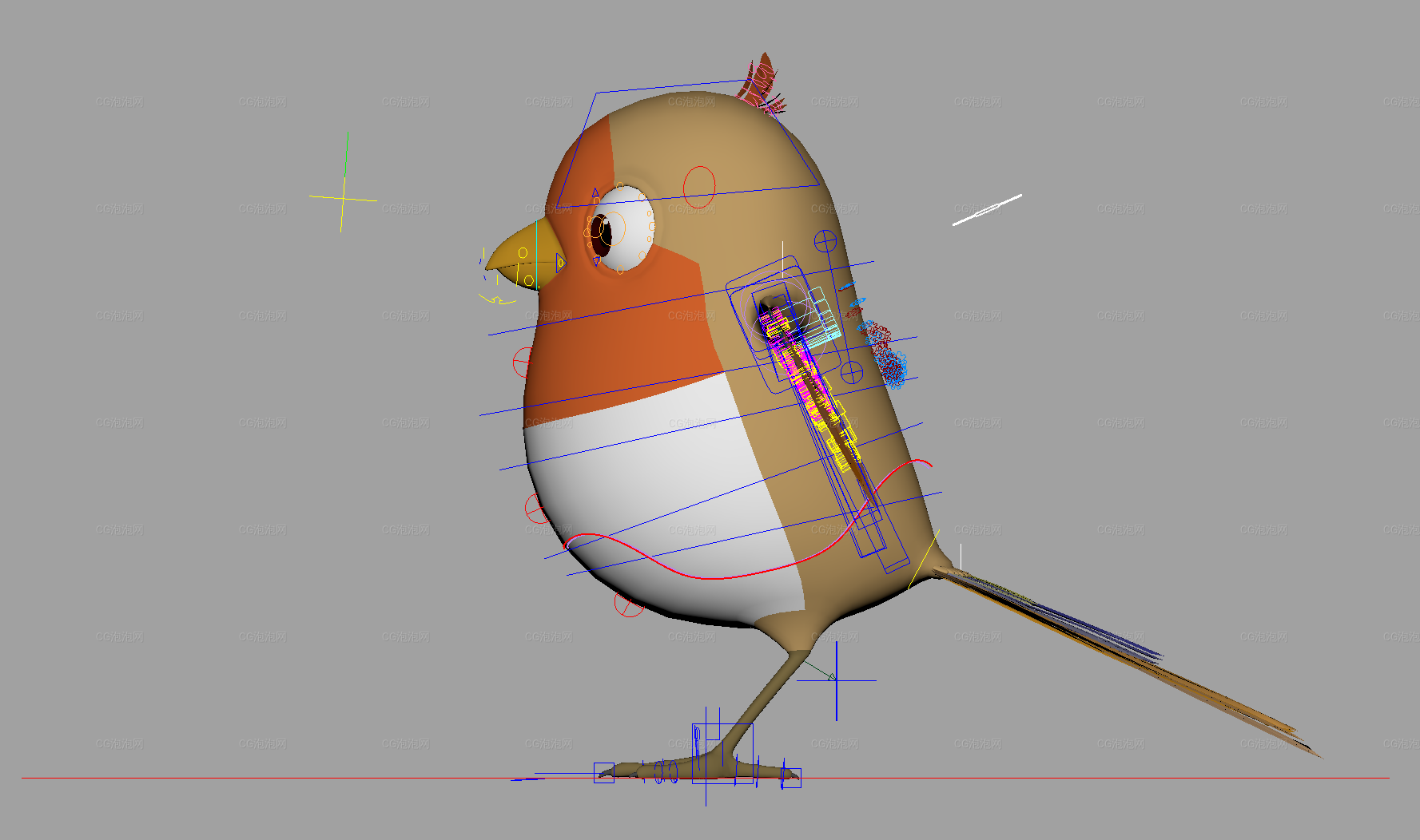 帶綁定的卡通小鳥Maya模型Cartoon Bird Maya Model