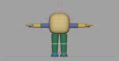 可愛的卡通角色綁定方塊頭布巴Maya模型Cute cartoon character bound square headed Buba Maya model