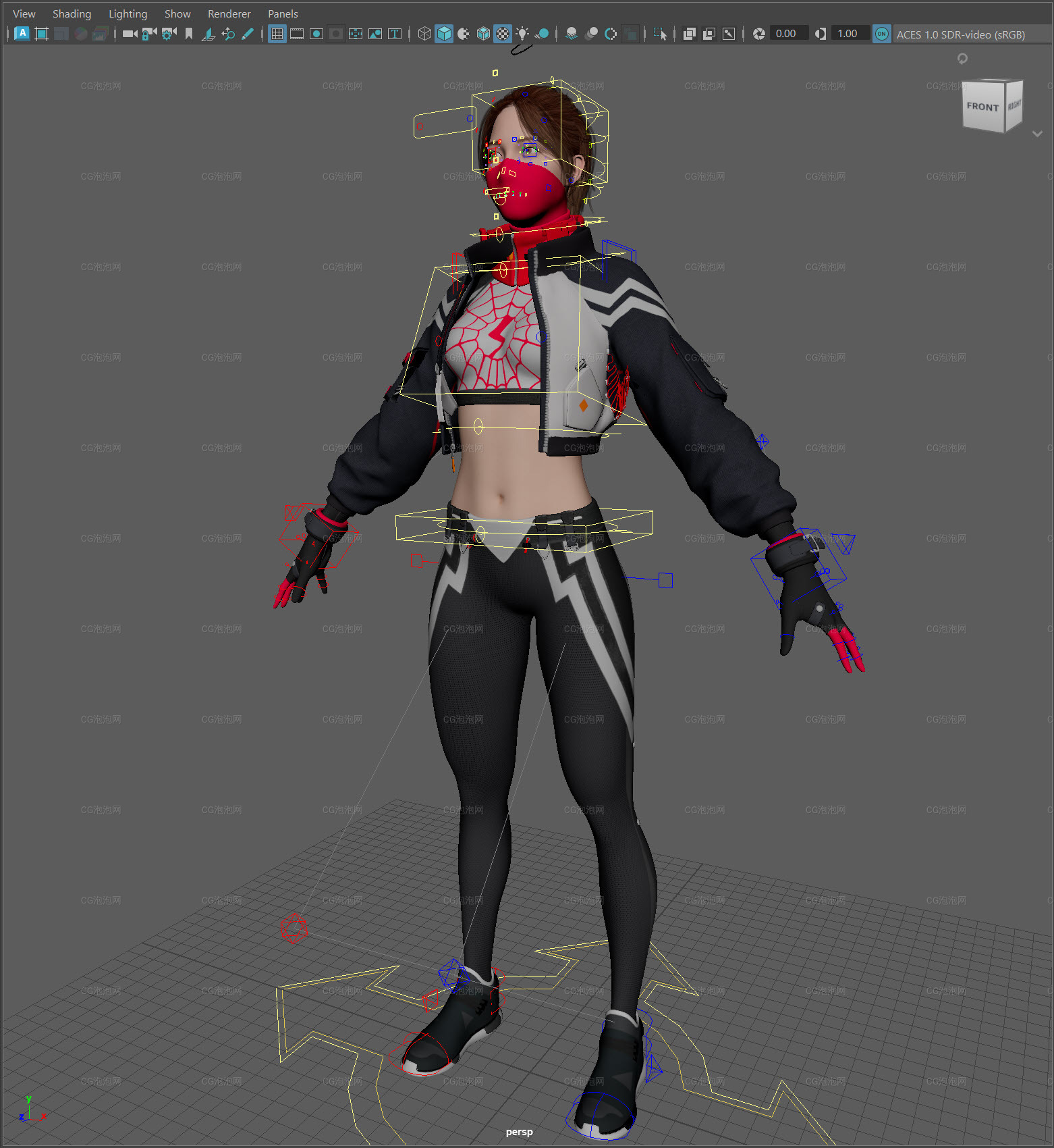 蒙面女蜘蛛俠Maya角色女性模型Spider Silk