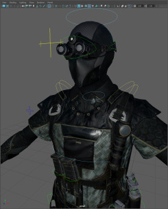 防毒面具戰(zhàn)士軍人特種兵Maya模型角色Splinter