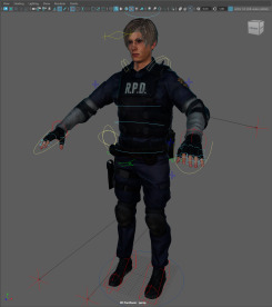 帅气的特警士兵角色Maya模型绑定生化危机角色Resident Evil 2 Leon