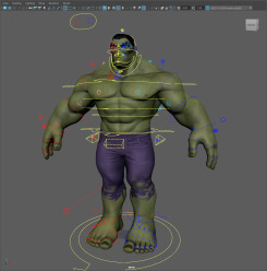 綠巨人浩克肌肉男maya模型HULK + library poses + picker