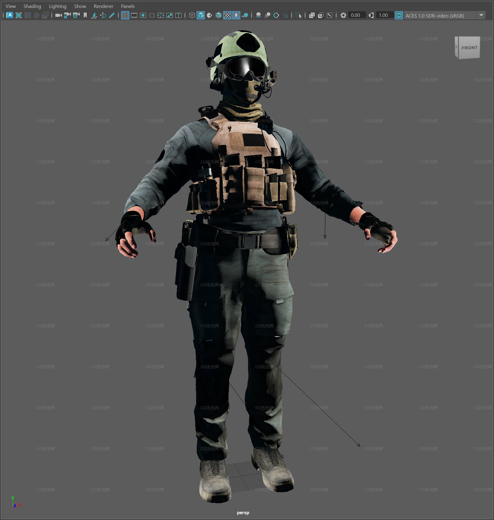 特種兵武警展示maya模型Call of Duty Infantry Jericho