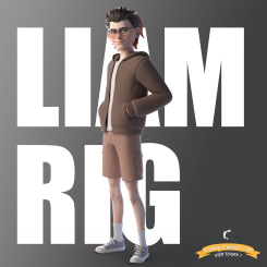 卡內奇最新超強maya綁定 男性角色Liam rig模型